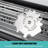 KUNIFU BBQ Grill Scraper, Stocking Stuffers, Bristle-Free for Griddle, Kitchen Gadgets Cleaner, Camping Accessories, Ideal Gifts for Christmas, for Men, Dad, Husband, Boyfriend, Fathers Day KUNIFU