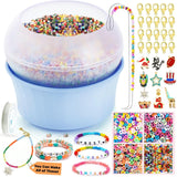 Clay Bead Spinner for Jewelry Making Necklace Bracelet Maker Machine - Electric Bead Spinner Kit with 2 Big Eye Needles & Accessories Friendship Cute Trendy Unique Waist Beads Birthday Gifts - Blue SHOP LC DELIVERING JOY