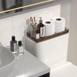 Acacia Bathroom Toilet Tank Tray, 13" Wood Toilet Paper Storage Basket Back of Toilet Basket Organizer, Vanity Tray for Perfume Makeup Candle Kitchen Counter Coffee Table Decor Focusonit