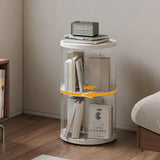 Zream 2 Tier Rotating Bookshelf, Revolving Bookcase 360 Display Spinning Bookshelf Tower, Small Corner Bookshelf for Small Space, Narrow Book Shelf Organizer for Playroom, Bedroom, Living Room Zream