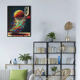 Treff Diamond Painting Kits, Basketball Art Painting, 5D Diamond Art Painting Kits for Adults, Full Square Drill Diamond Art Paint, Gem Art Drill Home Decoration, 8 x 12 Inch Treff