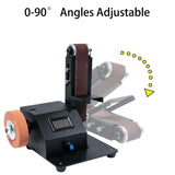 YZCHAIN Mini Belt Sander with 10 Abrasive Belts, Angle Adjustable Bench Belt Grinder, Variable Speed Control & Digital Display, 350W Power Sander for Woodworking Metal, G6M-ZJL-ONR648 YZCHAIN