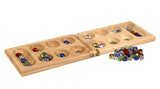 Pressman Mancala - Real Wood Folding Set, with Multicolor Stones by Pressman, 2 players Pressman
