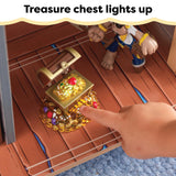 KidKraft Pirate's Cove Wooden Ship Play Set with Lights and Sounds, Pirates and 17-Piece Accessories, Gift for Ages 3+ KidKraft