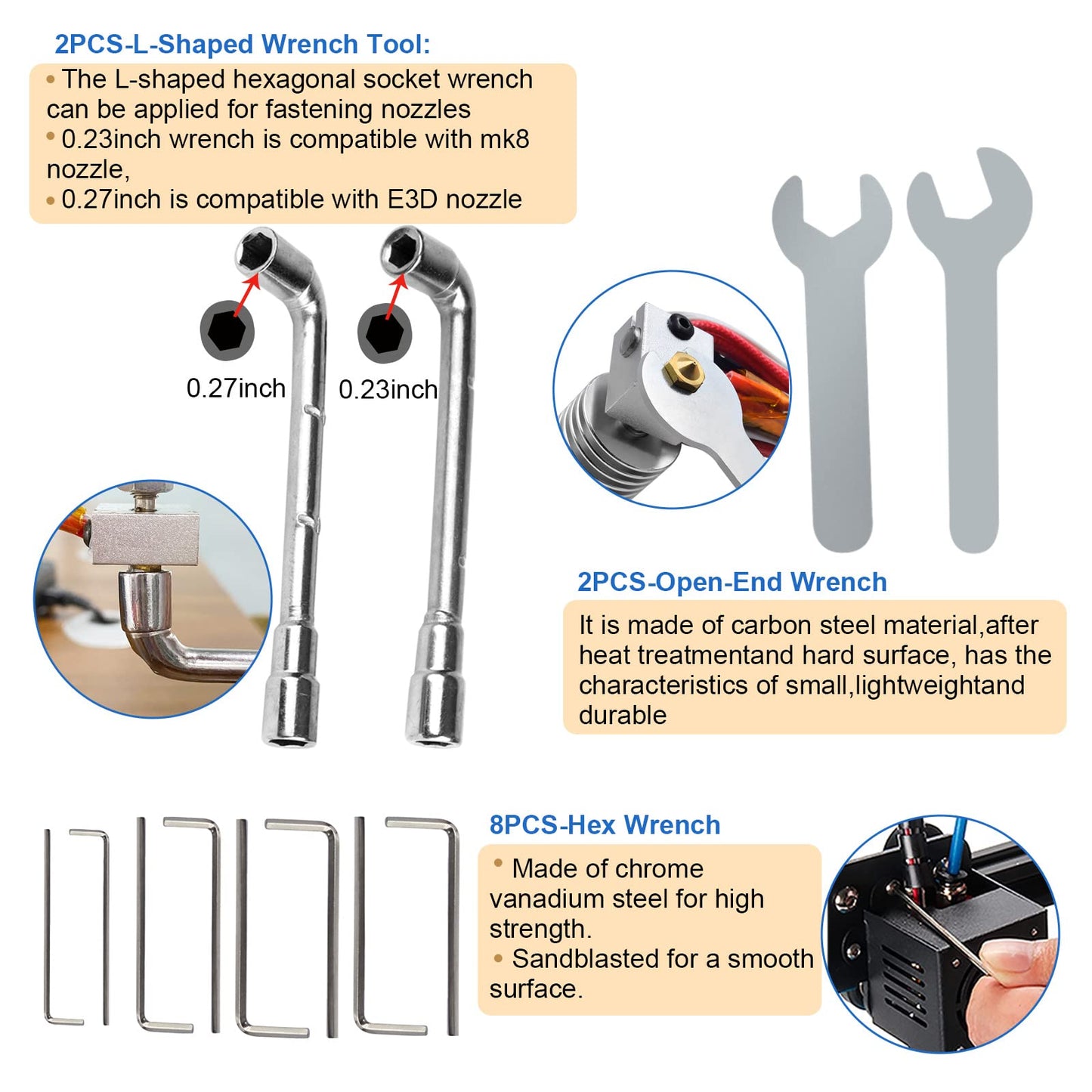 IdeaFormer-3D 62PCS 3D Printer Tools Kit,3D Printer Accessories Nozzle Cleaning Kit, Deburring, Removal Tools, Cutters, Wrench, Hobby Knife Set, Files, Screwdriver 3D Printing Tools 3D Print  - WoodArtSupply