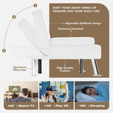 Homall Futon Sofa Bed, Leather Futon Couch with Removable Armrests, Adjustable Recliner Sleeper Sofa Bed with Dual Cup Holders for Living Room, Apartment, Office (White) Homall