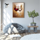 UPABLUNSO Diamond Painting Retro, 5D DIY Wine Glass Diamond Art Kits for Adults, Diamond Painting Kits for Beginner, Round Drill Gem Arts and Crafts for Adults, Diamond Art for Wall Decor 12x16inch UPABLUNSO