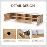 Merax Wood TV Stand Entertainment Center with Storage Cabinets & Open Shelves, Modern TV Console Table for TVs Up to 80” for Living Room Bedroom (Natural) Merax