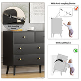 Wananlanen 7 Drawers Dresser for Bedroom, 55'' Dressers & Chests of Drawers with Gold Handles and 7 Large Drawer, Modern Double Wooden Storage Organizer Cabinet, Hallway, Black Wananlanen