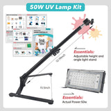 Ecoofor Screen Printing Kit – 53pcs All-in-One Set with 50W UV Exposure Lamp,3 Size Wood Screen Printing Frames, 6 Colors Screen Printing Ink, 15 A4 Size Inkjet Transparency Films Ecoofor