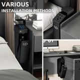 Urban Deco Biometric Handgun Gun Safe for Nightstand, Desk, Bed Side - Pistol Safe, Hand Gun Safe for Car, Biometric Gun Safe for Handgun with Fingerprint, PIN Code, Key Access Urban Deco