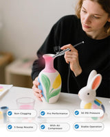 Airbrush Kit with Air Compressor, 50 PSI High Pressure Air Brush with 0.2/0.3/0.5mm Nozzle/Cleaning Sets, Ideal for Modeling, Painting, Nails, Makeup & Cake Decorating KFM