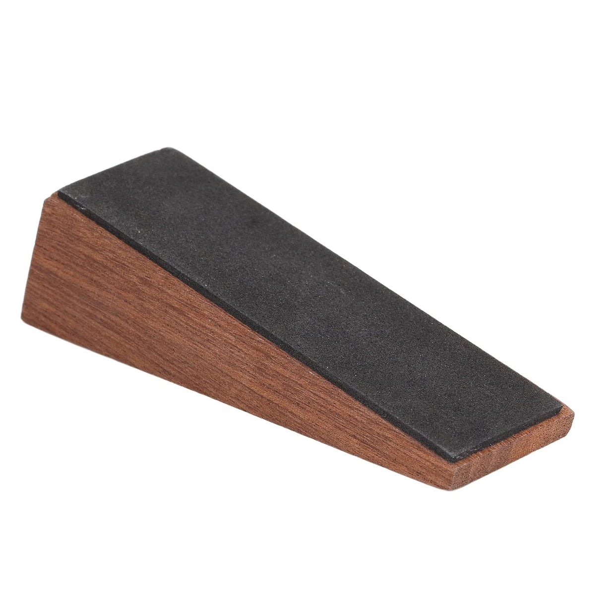 4 Pcs Wooden Door Stopper, Dark Brown Triangular Anti Slip Door Wedge Stopper for Bedroom Living Room Bathroom Hztyyier