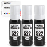 FASTINK 522 Black Ink Bottles High Yield Replacement for Epson 522 Ink Bottles Black Work with Epson ET-2800,ET-2720,ET-2803,ET-4800,ET-4700,ET-2400,ET-2840,ET-4810 Printer,522 Ink Refill Bottles FASTINK
