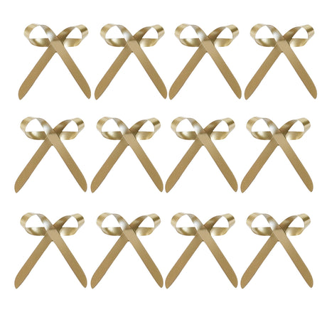 FESTGLOX Metal Bows for Christmas Tree, 12Pcs Gold Bow Ornaments with Clip for Xmas Tree Topper, Wreaths, Garland Decor, Elegant Festive Decoration FESTGLOX