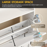 Maupvit Shoe Storage Cabinet with 2 Flip Drawers, Freestanding Organizer with Metal Legs for Entryway, Narrow Shoe Rack Cabinet, Black White Maupvit