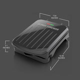 George Foreman 2-Serving Classic Plate Electric Indoor Grill and Panini Press, Black, GRS040B George Foreman
