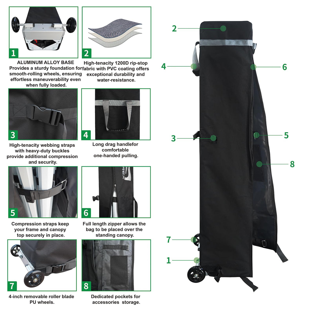 CROWN SHADES 10x20 Pop Up Canopy Tent - Commercial Canopy Tent with 400D Strength Oxford Fabric,Hexagonal Leg,4 Upgraded Weights - Great for Trade Shows,Events,Parties & Commercial Use, White CROWN SHADES