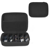 Mkono Travel Sunglasses Organizer Glasses Case Multiple Pairs with Adjustable Slots Portable Eyeglasses Case Storage Box for Men Women, Medium, Black Mkono