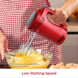 Kestreln Hand Mixer Electric Handheld with Flat Bottom, Portable Mixer for Kitchen Baking Cake, Powerful Mixing for Thicker Doughs with dough hooks Kestreln