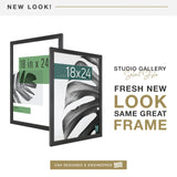 MCS Studio Gallery 18x24 Poster Frame Black Woodgrain, Vertical & Horizontal Wall Hanging Large Picture Frame for Photos, Posters & Art Prints (1-Pack) MCS