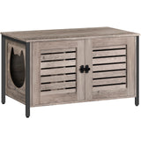 HOOBRO Cat Litter Box Enclosure, Hidden Litter Box Furniture with Shutter Door and Head Mat, Cat Furniture Fit Most Cats, 31.5''L x 17.7''W x 19.9''H, Greige BG06MW01 HOOBRO