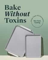 Caraway Non-Stick Ceramic Baking Sheet Duo - Naturally Slick Ceramic Coating - Non-Toxic, PTFE & PFOA Free - 18 x 13" Large & 15 x 10" Medium - Cream Caraway