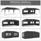 TUKAILAI 10' x 20' Pop Up Gazebo Marquee, Anti-UV Party Wedding Tent Event Shelters with 6 Removable Sidewalls & Carry Bag, Heavy Duty Instant Canopy for Outdoor Camping Garden Patio (Black) TUKAILAi