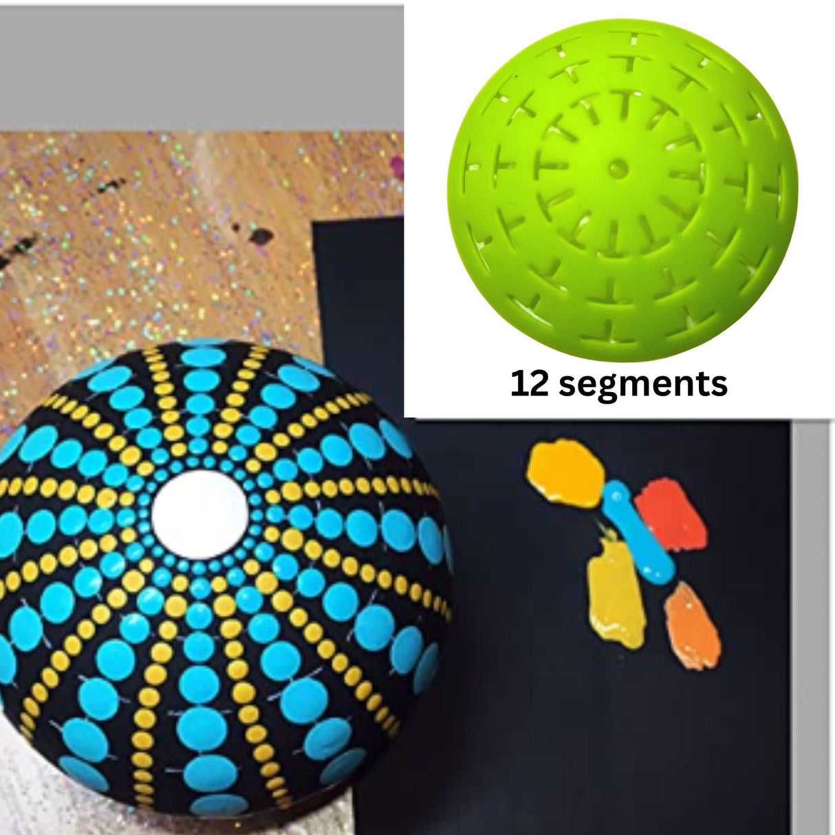 Silicone Mold for Making Smooth Rocks and Stones for Art - Includes Dome Template - Design #1 by Happy Dotting Company - Reusable for Art Including Mandala Dotting - Drawing Painting DIY Crafts Happy Dotting Company
