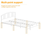 VECELO 14 inch Queen Bed Frame White Beds Metal Platform Mattress Foundation with headboard Footboard Steel Slat Support/No Box Spring Needed/Easy Assembly VECELO