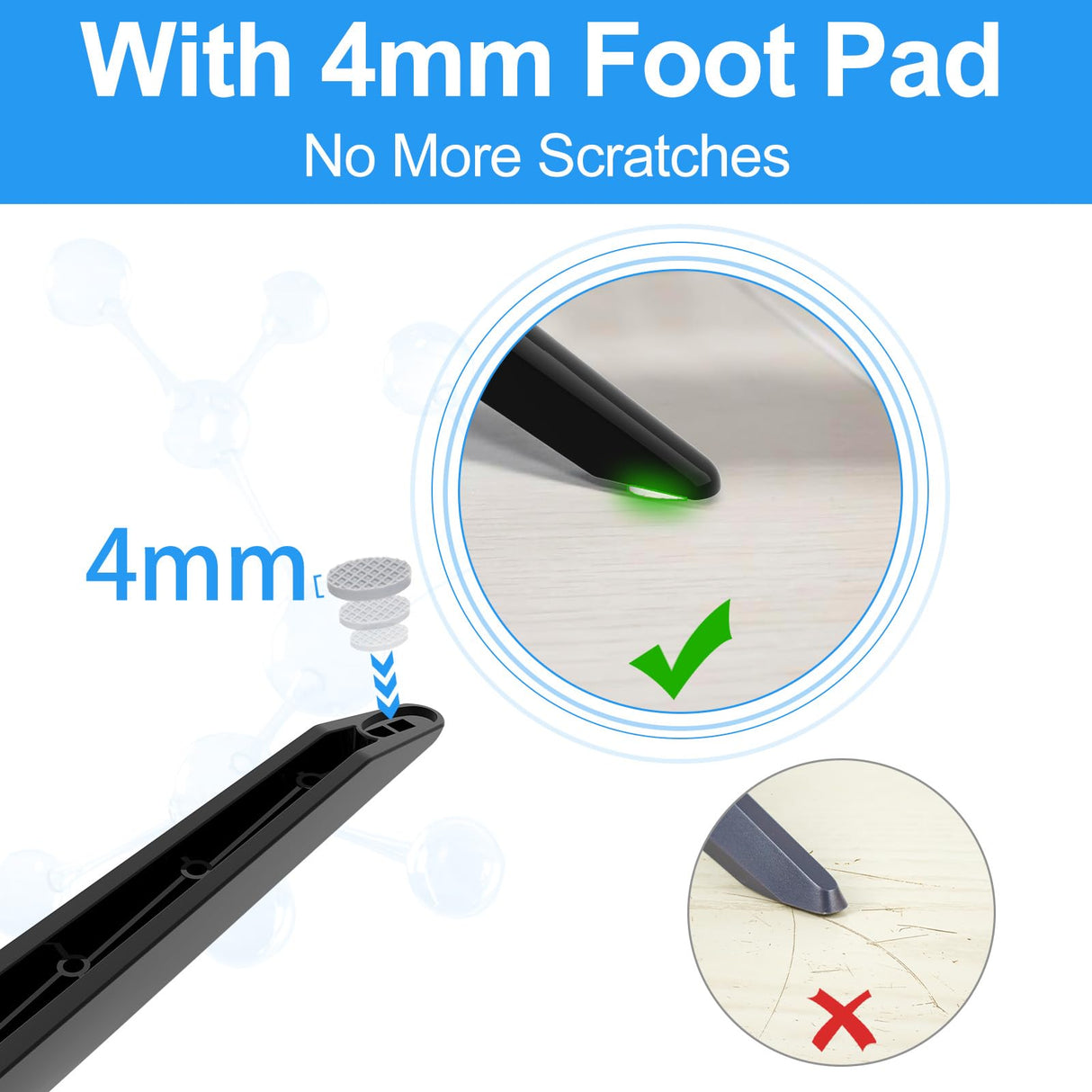 Dinghosen 43 Inch TV Stand for Samsung TV Legs, for UN43NU6900F UN43NU6950FXZA 43" Class 4K (2160p) Ultra HD Smart LED TV, for Samsung TV Stand Legs, with Screws, Black Dinghosen