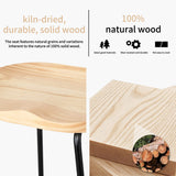 HeuGah Counter Height Bar Stools Set of 3, Solid Wood Bar Stool for Kitchen Island 26" Barstool with Metal Leg Rustic Backless Saddle Seat Stools HeuGah