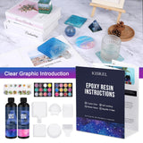 Epoxy Resin Kit for Beginners, Resin Kit with Resin Molds, 18OZ Resin Epoxy Kit wiht Dried Flowers, Resin Measuring Cups and Resin Supplies KISREL