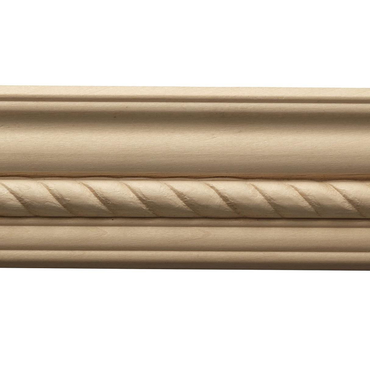 1338-4FTWHW Unfinished White Hardwood Rope Crown Moulding ORNAMENTAL