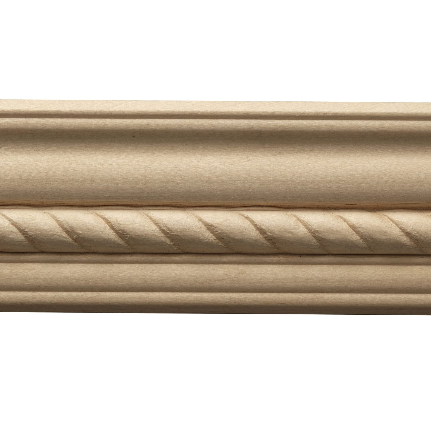 1338-4FTWHW Unfinished White Hardwood Rope Crown Moulding - WoodArtSupply