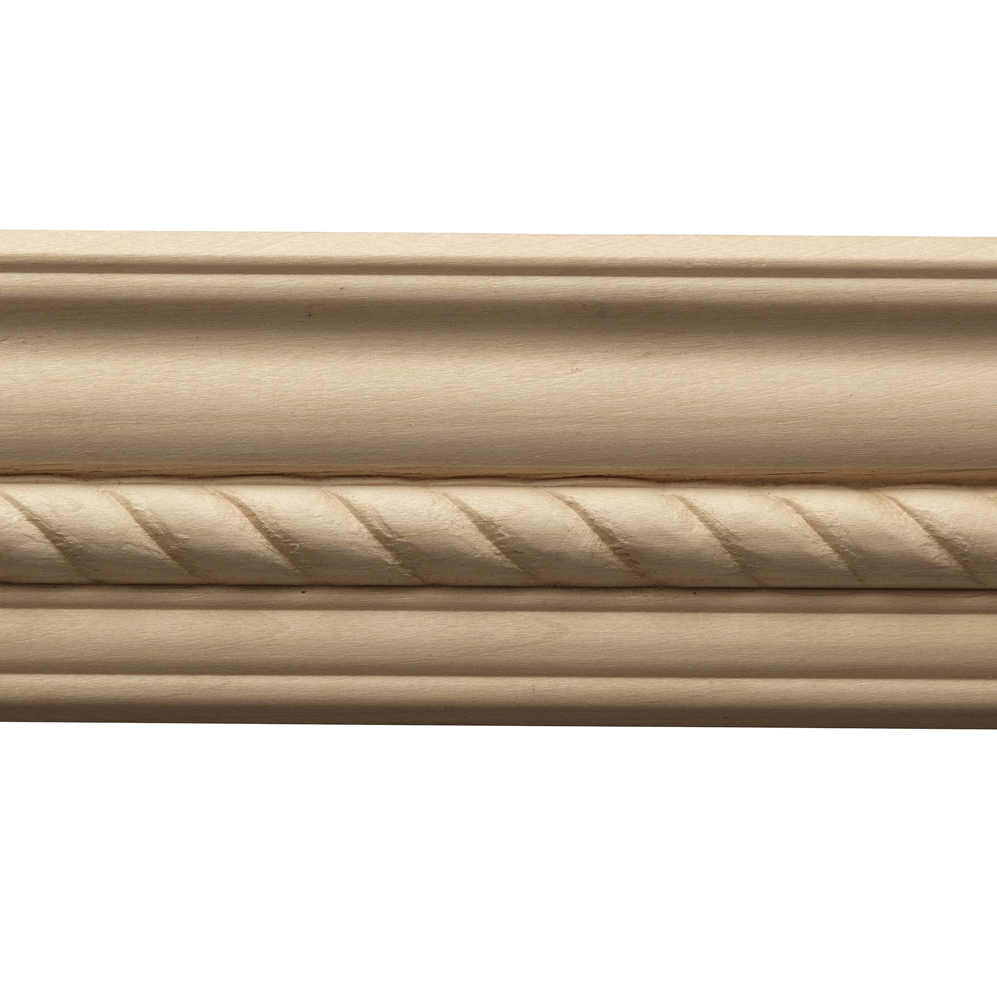 1338-4FTWHW Unfinished White Hardwood Rope Crown Moulding - WoodArtSupply