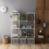 C&AHOME Wire Cube Storage, 12-Cube Storage Organizer Metal, C Grids Storage Bins Shelving, Modular Bookshelf Shelf, Closet Cabinet Ideal for Bedroom, Office 36.6”L x 12.4”W 48.4”H White C&AHOME