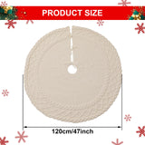 NIBESSER White Knit Tree Skirt 48" - Ivory Knitted Christmas Tree Skirt Mat for Home Party Holiday Ornaments Christmas Decorations NIBESSER
