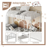 Garvee Bunk Bed Twin Over Twin with Ladder and Arched Guardrail, Heavy Duty Bunkbeds Frame with Sturdy Steel Slats Support for Kids Boys Girls, Space-Saving, No Box Spring Needed, White Garvee