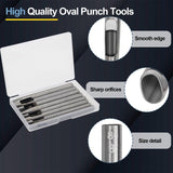 8 Size Oval Hole Punch for Leather 2mm-5mm, Boyistar Leather Craft Punch Tools Set Hollow Punching Oval Belt Hole Cutter Tool for Watch Band, Belt, Leather Crafting with Storage Box Boyistar