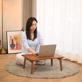 JIKUGO Foldable Bamboo Small Table Foldable Floor Desk Folding Coffee Table No Assembly Required for The Floating Window Tatami Tea Room Balcony Living Room Outdoor（Large） JIKUGO