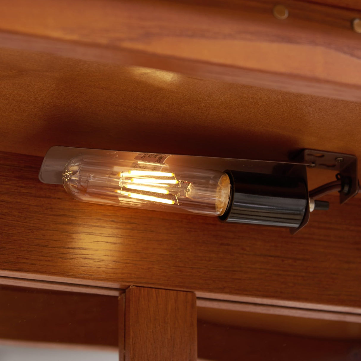 KEIKI Lighted Glass Display Curio Cabinet, 49" Tall Display Case with Adjustable Glass Shelves and Mirrored Back Panel for Living Room, Kitchen, Light Blub Included, Oak KEIKI