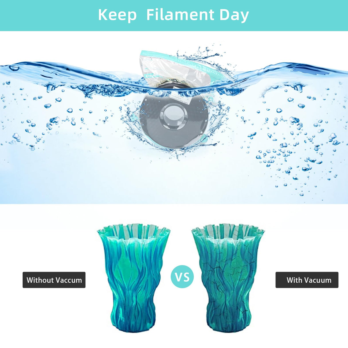 15 PCS Electric Vacuum Sealer Kit, 3D Printer Filament Storage Bags Vacuum, Filament Bags Storage Spool Sealing for Keeping Filament Dry, 10pcs Vacuum Bags & 4 Seal Clips(11.8X 13.39 Inch) CABIBOX