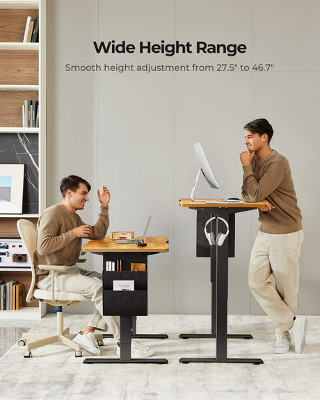 Marsail Standing Desk Adjustable Height, 55x24 Inch Electric Standing Desk with Storage Bag, Stand up Desk for Home Office Computer Desk Memory Preset with Headphone Hook Marsail