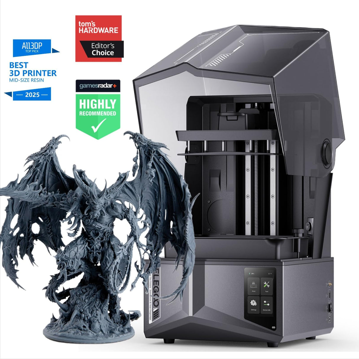 ELEGOO Saturn 4 Ultra 10"12K MSLA 3d Printer, Smart Resin Printer with AI Camera and Mechanical Sensor, 150mm/h Fast Printing, Auto-Leveling, WiFi Cluster Printing, Printing Size 8.62x4.84x8.66 Inches ELEGOO