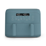 bella 4 Qt TriZone Air Fryer, EverGood™ Ceramic Nonstick Coating, Dual Basket Design w Removable Divider, Digital Touchscreen Control w 6 Preset Cooking Options, 1200 Watt, 3lb Capacity, Surf BELLA