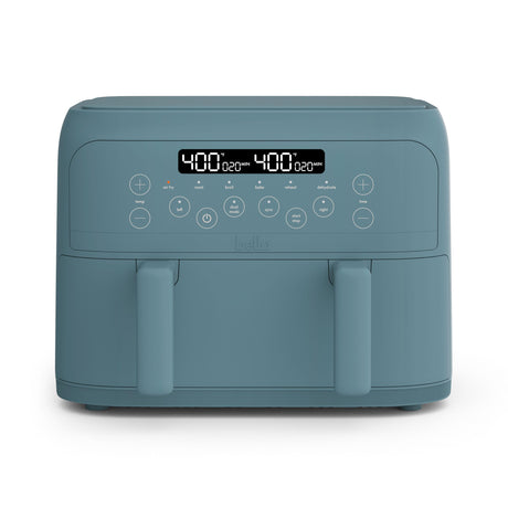 bella 4 Qt TriZone Air Fryer, EverGood™ Ceramic Nonstick Coating, Dual Basket Design w Removable Divider, Digital Touchscreen Control w 6 Preset Cooking Options, 1200 Watt, 3lb Capacity, Surf BELLA