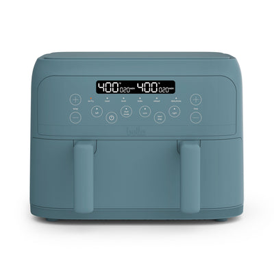 bella 4 Qt TriZone Air Fryer, EverGood™ Ceramic Nonstick Coating, Dual Basket Design w Removable Divider, Digital Touchscreen Control w 6 Preset Cooking Options, 1200 Watt, 3lb Capacity, Surf