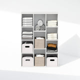 Furinno Reed Closet Organizers and Storage, 11-Cube Closet Organizer, Open Shelf Closet Storage, for Wardrobe, Bedroom, Living Room, White Furinno