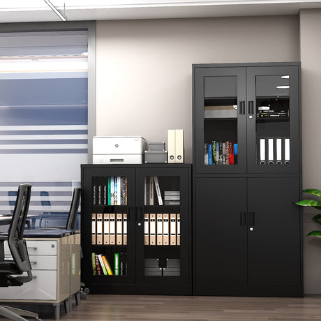 Letaya Storage Cabinet with Doors and Shelves,71" Steel Locker Acrylic Glass Door with Lock, for School Home Office Letaya